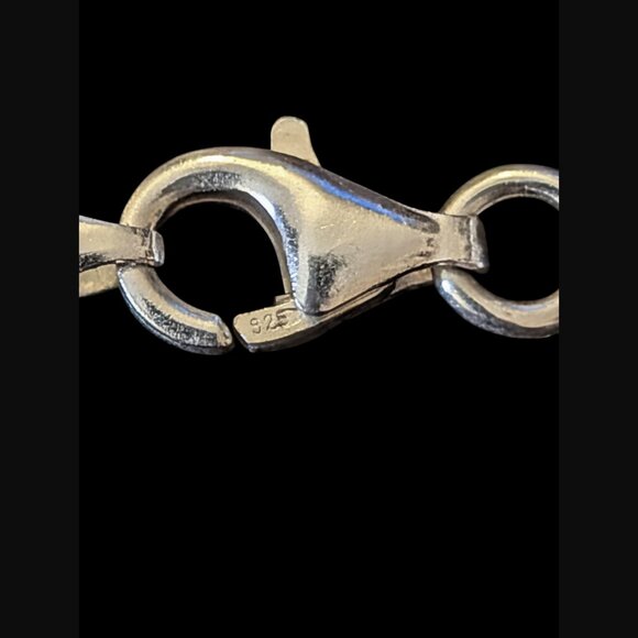 925 Sterling Silver Paddle Chain Link Size 11" Necklace - Picture 7 of 7